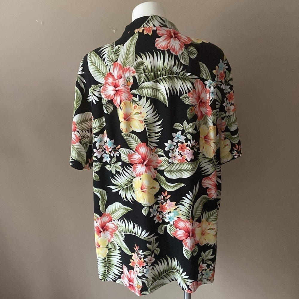 George Navy Blue Hawaiian Button Down Short Sleeve Casual Shirt Retro Size XL - Picture 5 of 7